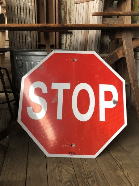 画像1: Vintage Road Sign STOP (A210) (1)