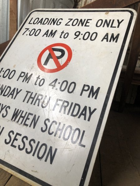 画像6: Vintage Road Sign LOADING ZONE ONLY (A214) (6)