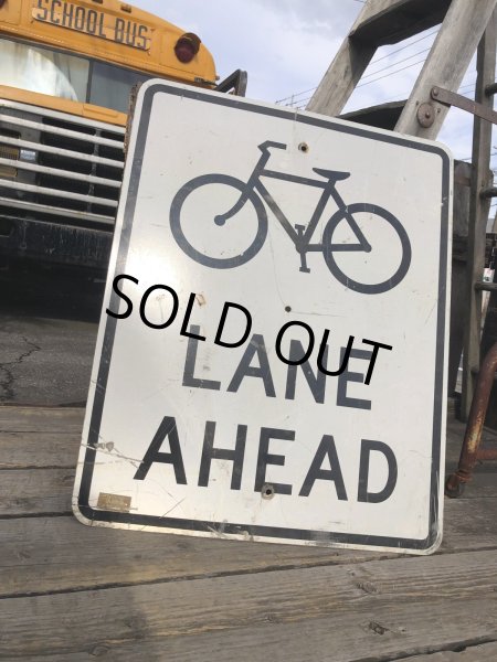 画像7: Vintage Road Sign LANE AHEAD (A213) (7)
