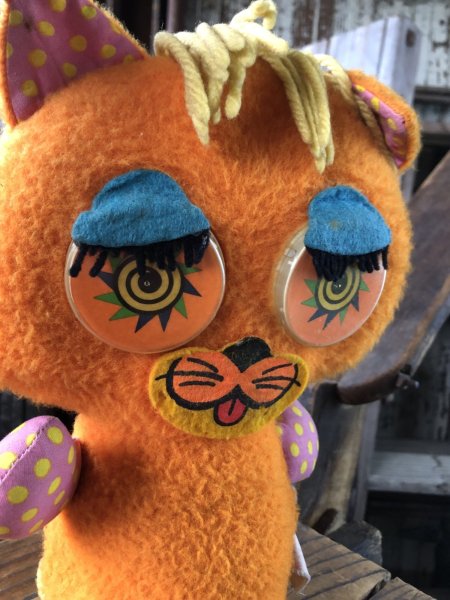 画像9: 60s Vintage The Googlies Cat Plush Doll by Mattel (A224) (9)