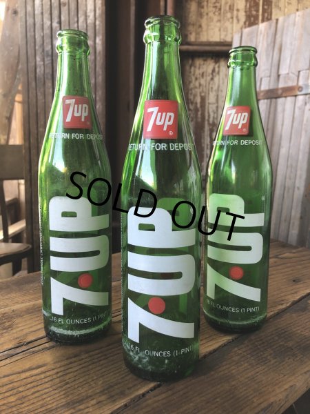画像12: 70s Vintage 7UP Soda Green Glass Bottle 16FL OZ (A232)  (12)