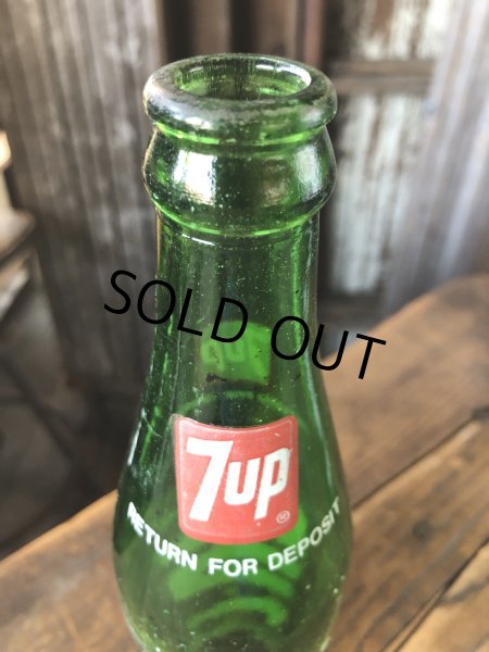 画像9: 70s Vintage 7UP Soda Green Glass Bottle 16FL OZ (A232)  (9)
