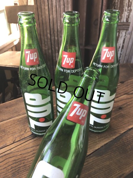 画像9: 70s Vintage 7UP Soda Green Glass Bottle 16FL OZ (A235)  (9)