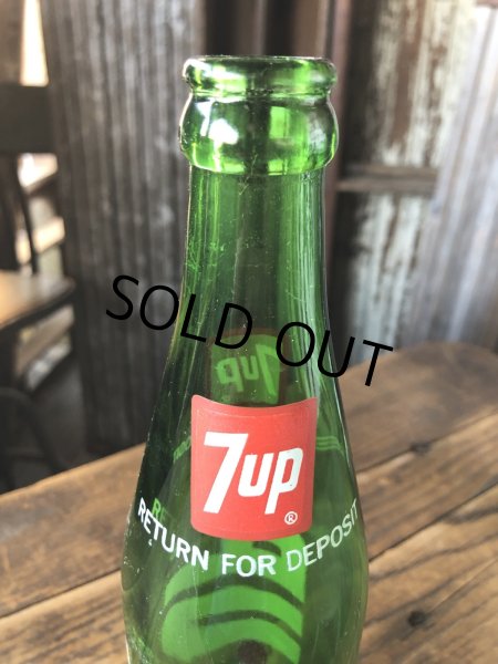 画像5: 70s Vintage 7UP Soda Green Glass Bottle 16FL OZ (A233)  (5)