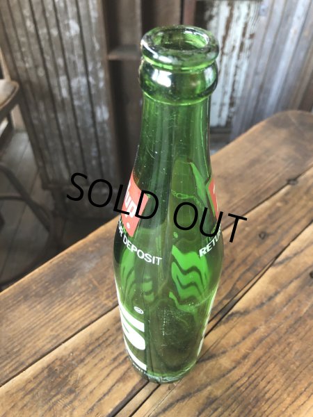 画像4: 70s Vintage 7UP Soda Green Glass Bottle 16FL OZ (A233)  (4)