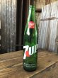 画像1: 70s Vintage 7UP Soda Green Glass Bottle 16FL OZ (A229)  (1)