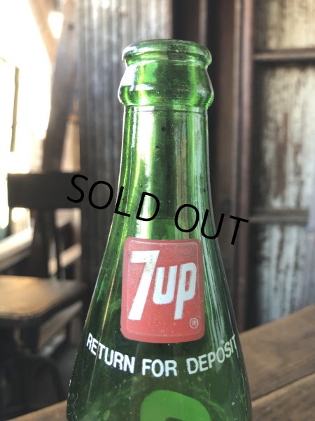 画像5: 70s Vintage 7UP Soda Green Glass Bottle 16FL OZ (A232)  (5)