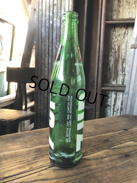 画像2: 70s Vintage 7UP Soda Green Glass Bottle 16FL OZ (A232)  (2)