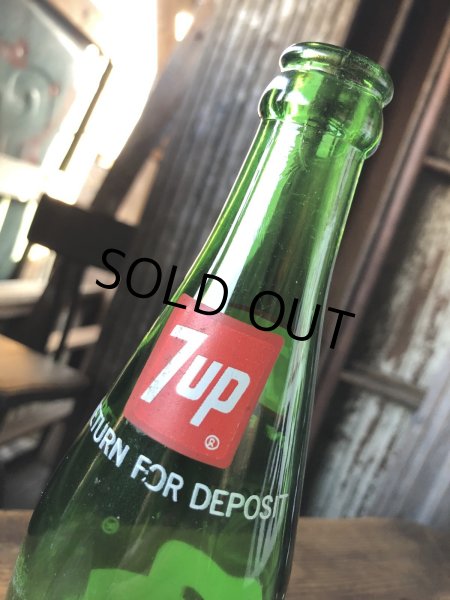 画像7: 70s Vintage 7UP Soda Green Glass Bottle 16FL OZ (A233)  (7)