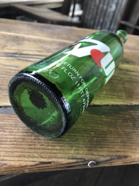 画像7: 70s Vintage 7UP Soda Green Glass Bottle 16FL OZ (A229)  (7)