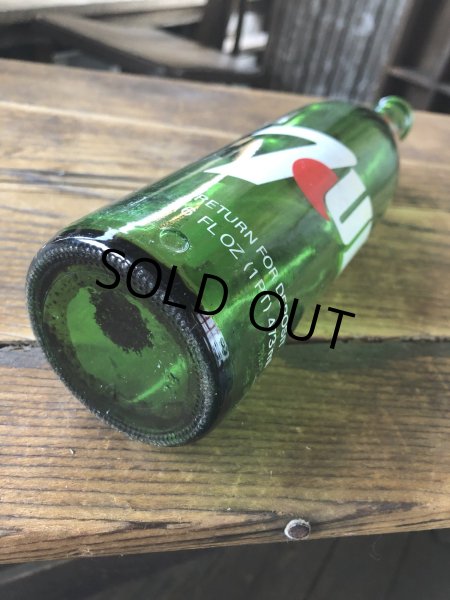 画像7: 70s Vintage 7UP Soda Green Glass Bottle 16FL OZ (A229)  (7)