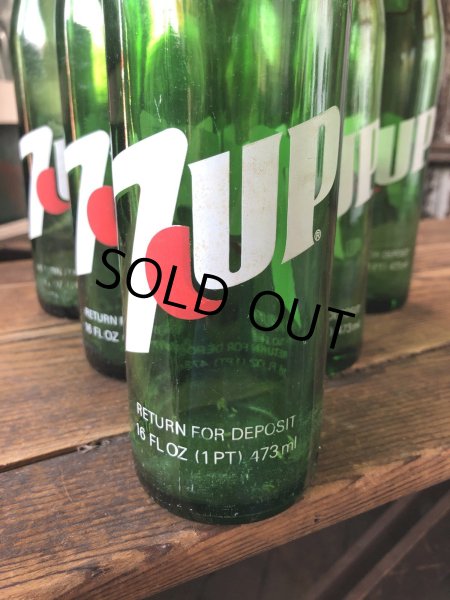 画像9: 70s Vintage 7UP Soda Green Glass Bottle 16FL OZ (A231)  (9)