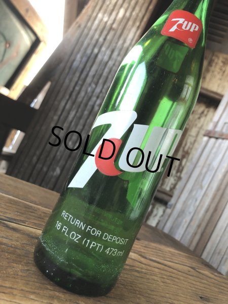 画像6: 70s Vintage 7UP Soda Green Glass Bottle 16FL OZ (A230)  (6)