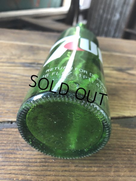 画像7: 70s Vintage 7UP Soda Green Glass Bottle 16FL OZ (A231)  (7)