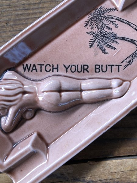 画像9: Vintage Hawaiiana Collectible Souvenir Ashtray WATCG YOUR BUTT HAWAII (A241) (9)