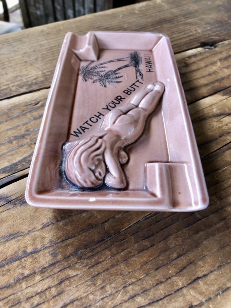 画像5: Vintage Hawaiiana Collectible Souvenir Ashtray WATCG YOUR BUTT HAWAII (A241) (5)