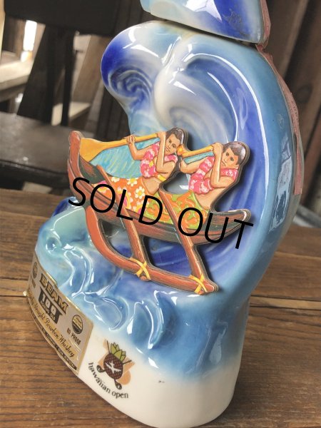 画像9: 70s Vintage Jim Beam for UNITED AIRLINES Hawaiian Open Golf Tournament Ceramic Decanter (A247) (9)