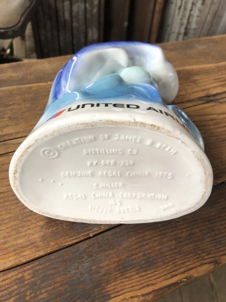 画像14: 70s Vintage Jim Beam for UNITED AIRLINES Hawaiian Open Golf Tournament Ceramic Decanter (A247) (14)