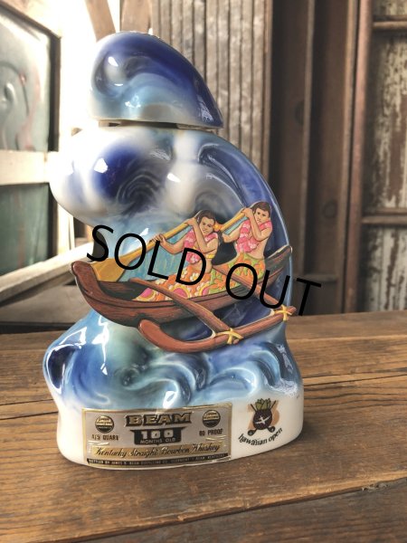画像1: 70s Vintage Jim Beam for UNITED AIRLINES Hawaiian Open Golf Tournament Ceramic Decanter (A247) (1)