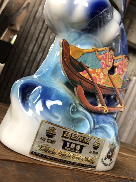 画像10: 70s Vintage Jim Beam for UNITED AIRLINES Hawaiian Open Golf Tournament Ceramic Decanter (A247) (10)