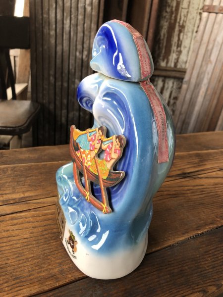 画像4: 70s Vintage Jim Beam for UNITED AIRLINES Hawaiian Open Golf Tournament Ceramic Decanter (A247) (4)