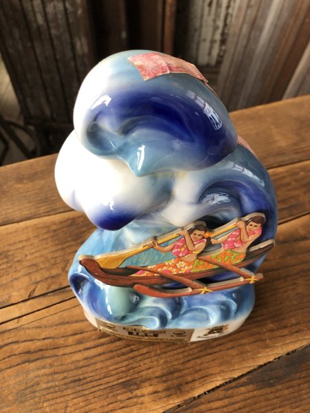 画像12: 70s Vintage Jim Beam for UNITED AIRLINES Hawaiian Open Golf Tournament Ceramic Decanter (A247) (12)