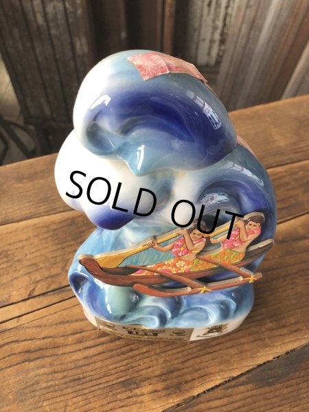 画像12: 70s Vintage Jim Beam for UNITED AIRLINES Hawaiian Open Golf Tournament Ceramic Decanter (A247) (12)