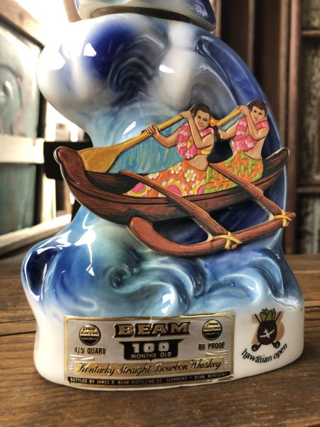 画像5: 70s Vintage Jim Beam for UNITED AIRLINES Hawaiian Open Golf Tournament Ceramic Decanter (A247) (5)