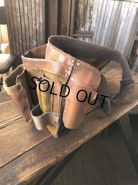 画像4: Vintage Carpenter Leather Tool Belt Pouch (A249) (4)