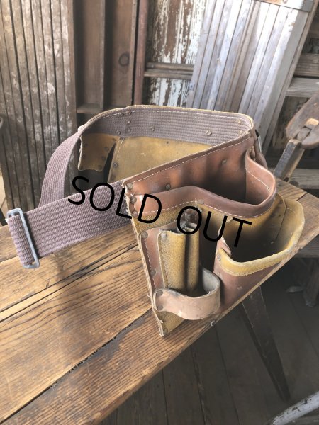 画像2: Vintage Carpenter Leather Tool Belt Pouch (A249) (2)