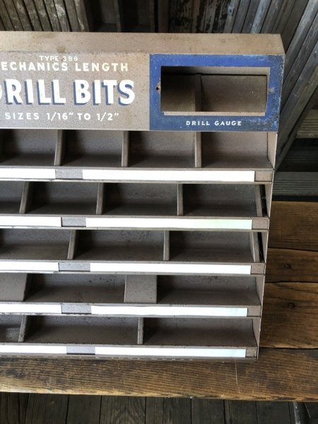 画像7: Vintage Century Drill Bit Hardware Store Display Cabinet (A256) (7)