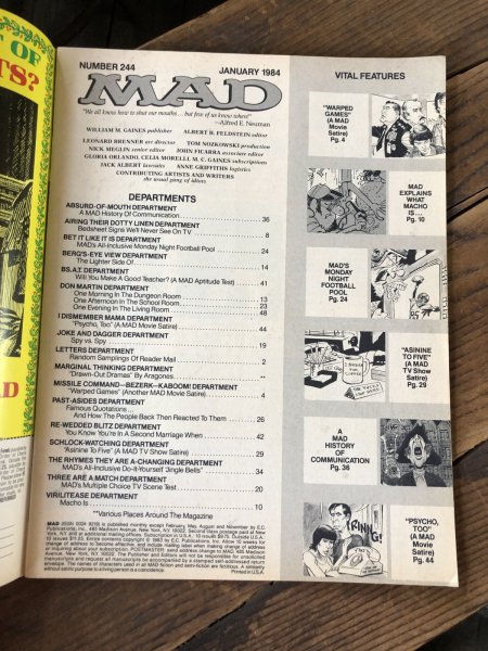 画像4: 1984 Vintage MAD Magazine No.244 JAN. '84 (A265) (4)