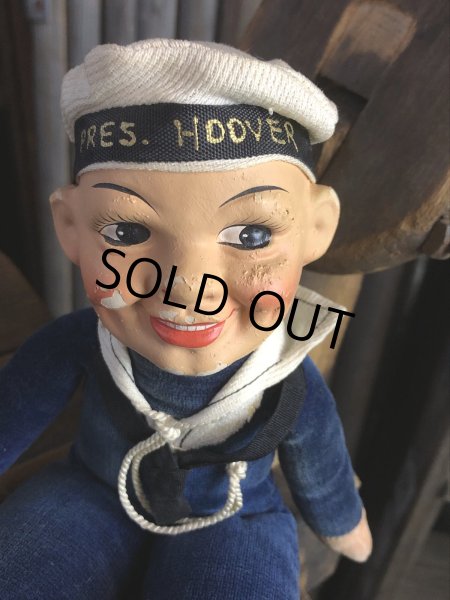 画像9: Vintage Sailor Boy Souvenir Cloth Doll PRES. HOOVER (A296)  (9)