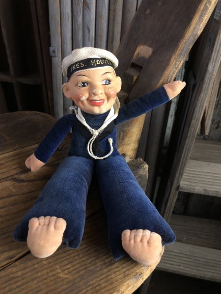 画像2: Vintage Sailor Boy Souvenir Cloth Doll PRES. HOOVER (A296)  (2)