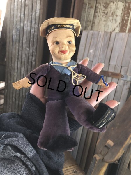 画像1: Vintage Sailor Boy Souvenir Cloth Doll R.M.S. CARONIR (A297)  (1)
