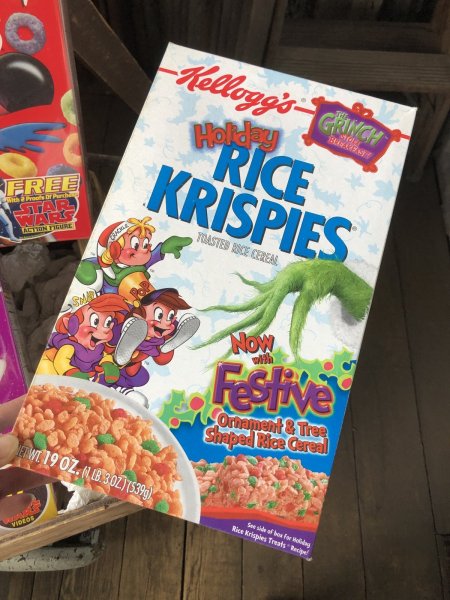 画像1: 00s Vintage Kellogg's Cereal Box RICE KRISPIES The Grinch (A303) (1)