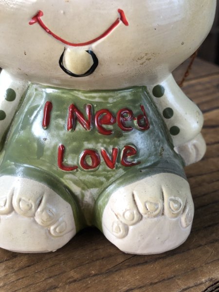 画像11: 70s Vintage Russ Berrie Wilbur Family Wilbur and Friends Ceramic Bank I Need Love (A309) (11)