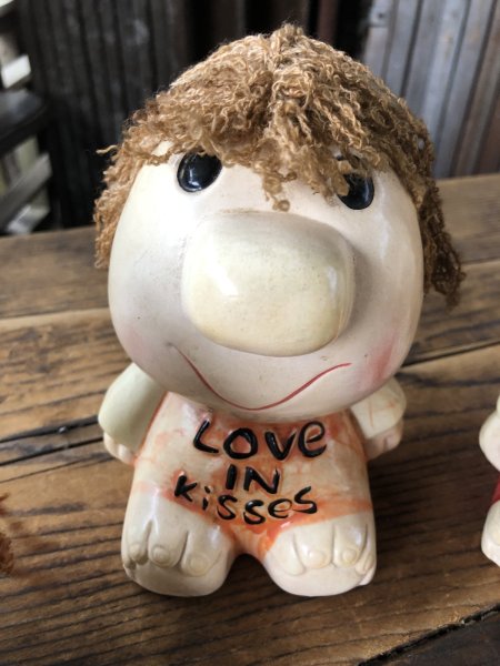 画像12: 70s Vintage Russ Berrie Wilbur Family Wilbur and Friends Ceramic Bank Love IN Kisses (A310) (12)