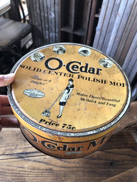 画像17: 30s Vintage O-Cedar Polish Mop Tin Can (A316) (17)