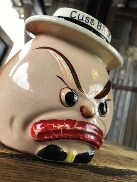 画像9: 50s Vintage Angry Faced Ceramic Cuss Bank (A319) (9)