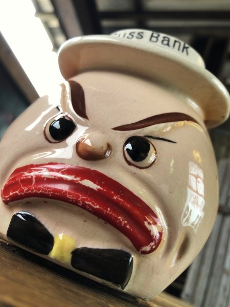 画像8: 50s Vintage Angry Faced Ceramic Cuss Bank (A319) (8)
