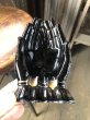 画像2: 50s Vintage Japan Porcelain Black Hand Ashtray Jewelry Trinket Bowl (A320) (2)
