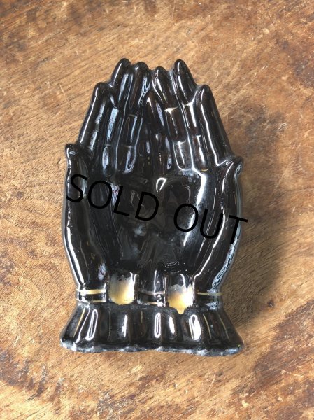 画像15: 50s Vintage Japan Porcelain Black Hand Ashtray Jewelry Trinket Bowl (A320) (15)