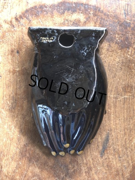 画像9: 50s Vintage Japan Porcelain Black Hand Ashtray Jewelry Trinket Bowl (A320) (9)