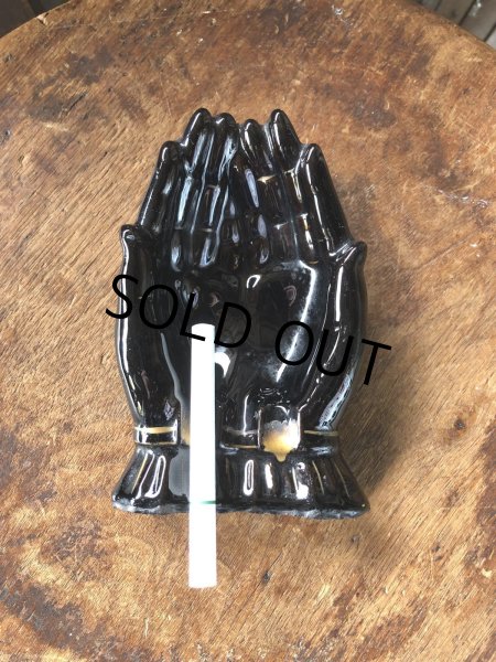 画像14: 50s Vintage Japan Porcelain Black Hand Ashtray Jewelry Trinket Bowl (A320) (14)