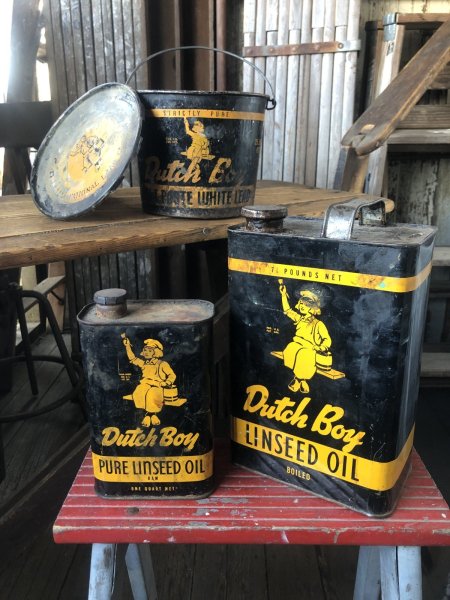 画像10: Vintage Dutch Boy Paint Linseed Oil 7 3/4 Can (A322) (10)
