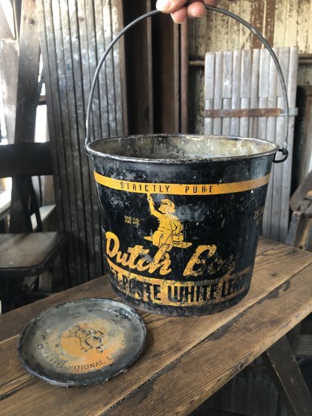 画像10: Vintage Dutch Boy White Lead Paint Can Bucket Pail (A323) (10)