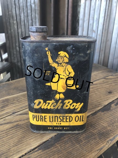 画像1: Vintage Dutch Boy Paint Linseed Oil One Quart Can (A321) (1)