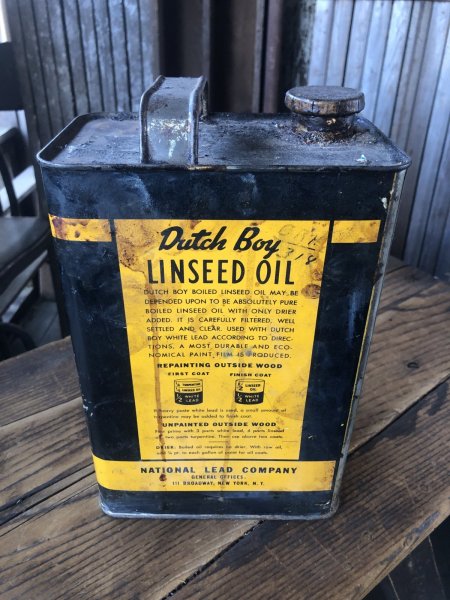 画像4: Vintage Dutch Boy Paint Linseed Oil 7 3/4 Can (A322) (4)