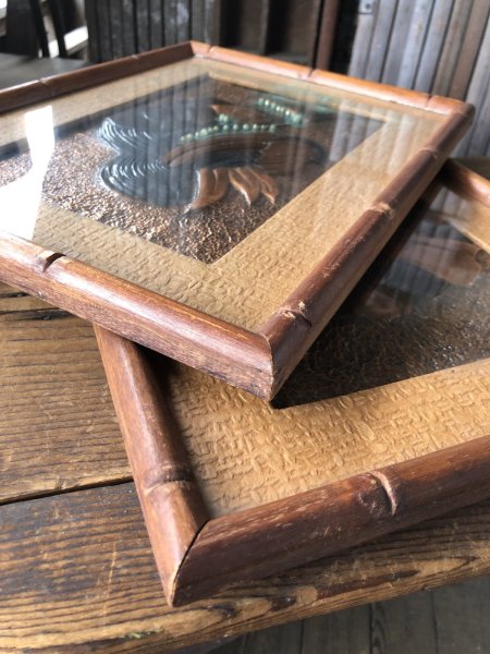 画像14: Vintage MCM African Woman Embossed Copper Wall Relief Art w/Frame SET (A359) (14)